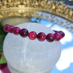 Women's Pink Tiger Eye Stretch Bracelet